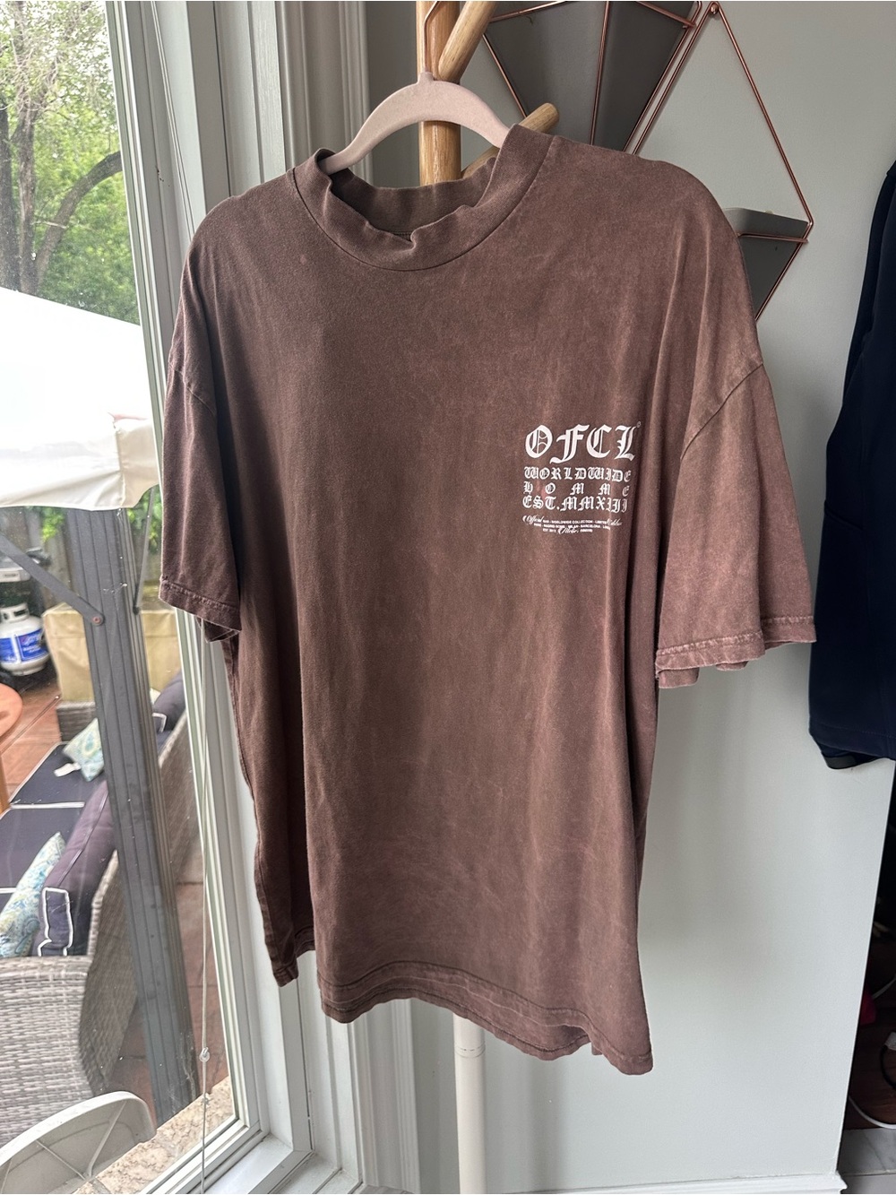 BOOHOO MAN Men’s Brown Graphic Short Sleeve COTTON Tee T-Shirt OFCL Size Medium